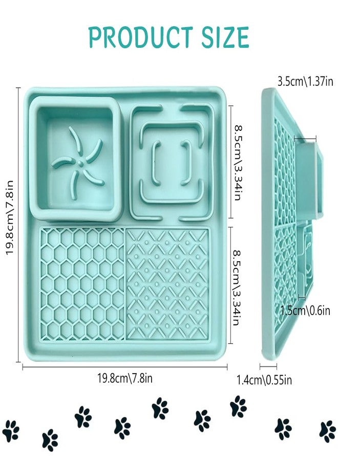 Qpets® Lick Pad for Dog Cat, 7.8'' Food-Grade Silicone Dog Slow Feeding Mat for Wet/Dry Food, 4 Patterns Lick Pad Mats with Suction Cups During Eating, Bathing, Training, Grooming (19.8*19.8*1.4CM) - Image 2